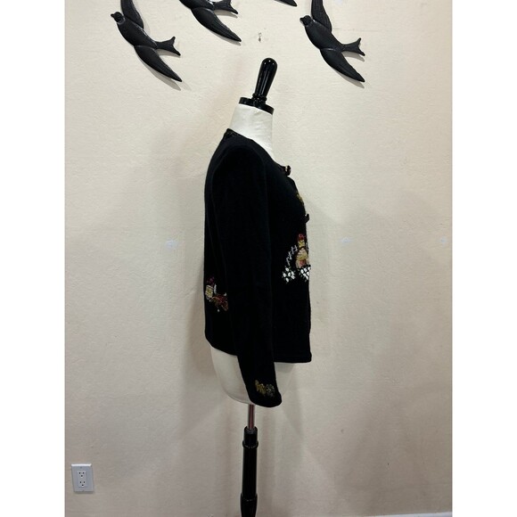 Vintage Atelier Sagan Hand Embroidered Wool Cashmere Blend Cardigan Sweater - M - Picture 6 of 10